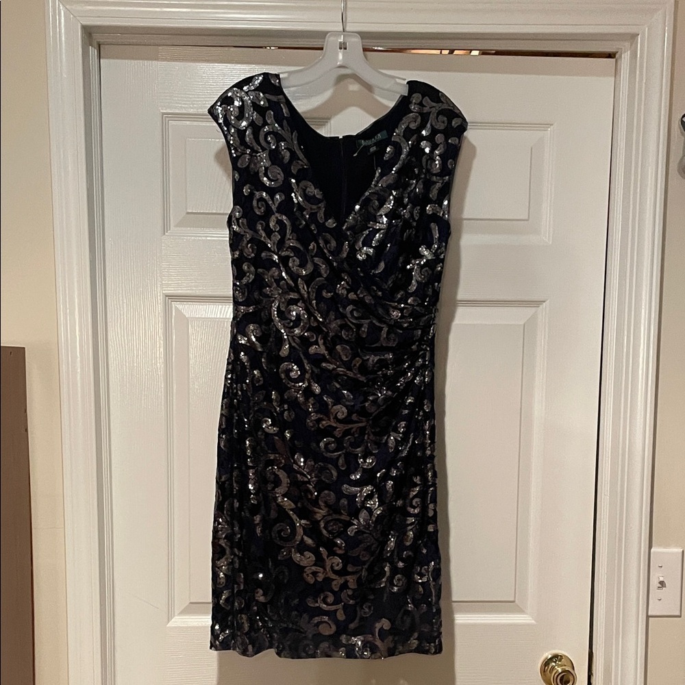 Ralph Lauren Navy and Silver Dress